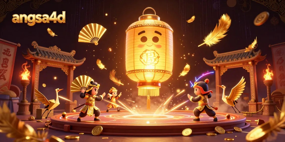 Experience the excitement of angsa4d as golden lantern spirits and warriors fill the vibrant casino scene.