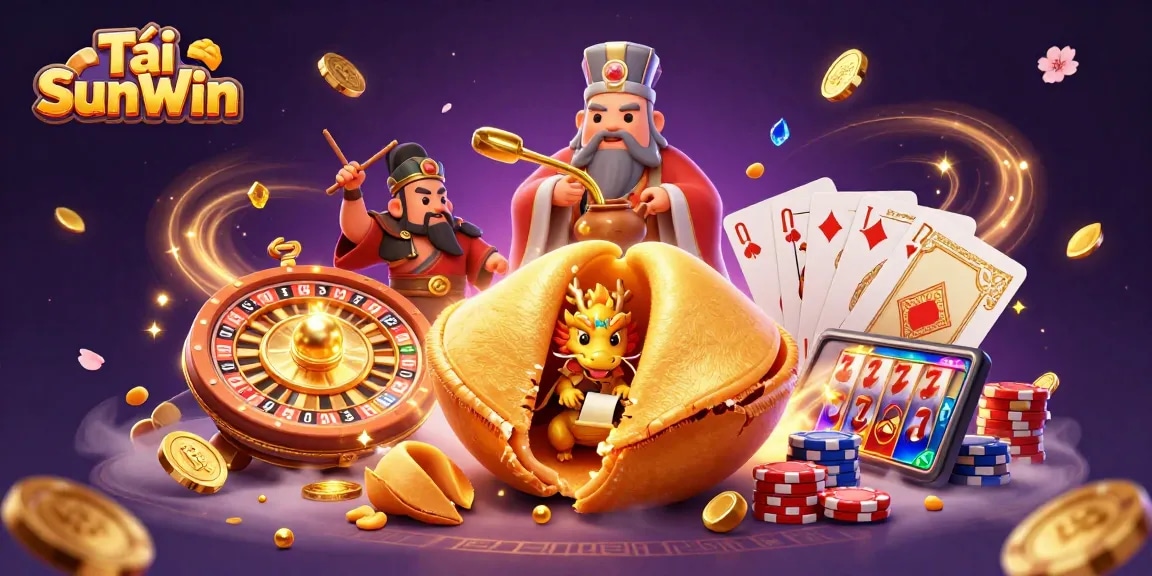 Tải SunWin immersive gaming experience showcasing a dynamic casino scene with vibrant characters and elements