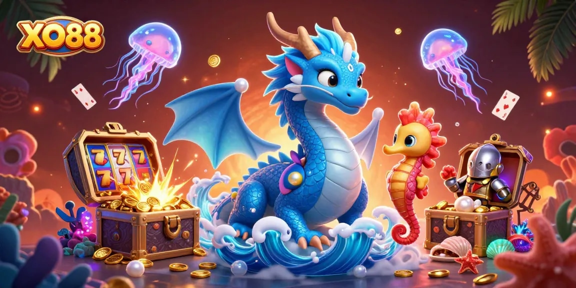 Experience the excitement of XO88 with this captivating 3D casino-themed illustration.
