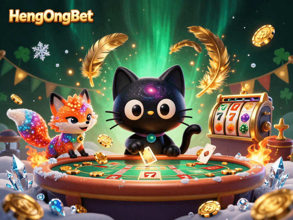 Experience HengOngBet at a vibrant cosmic casino with dynamic gaming elements.
