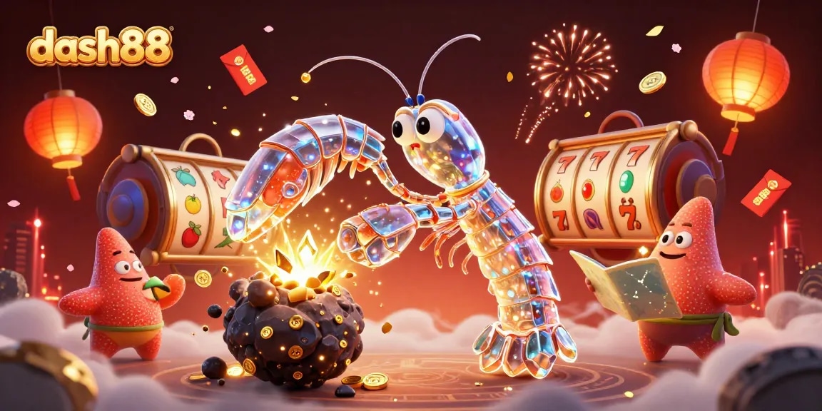 Spin and win with dash88, featuring a galactic samurai in a vibrant casino chaos of gold coins.