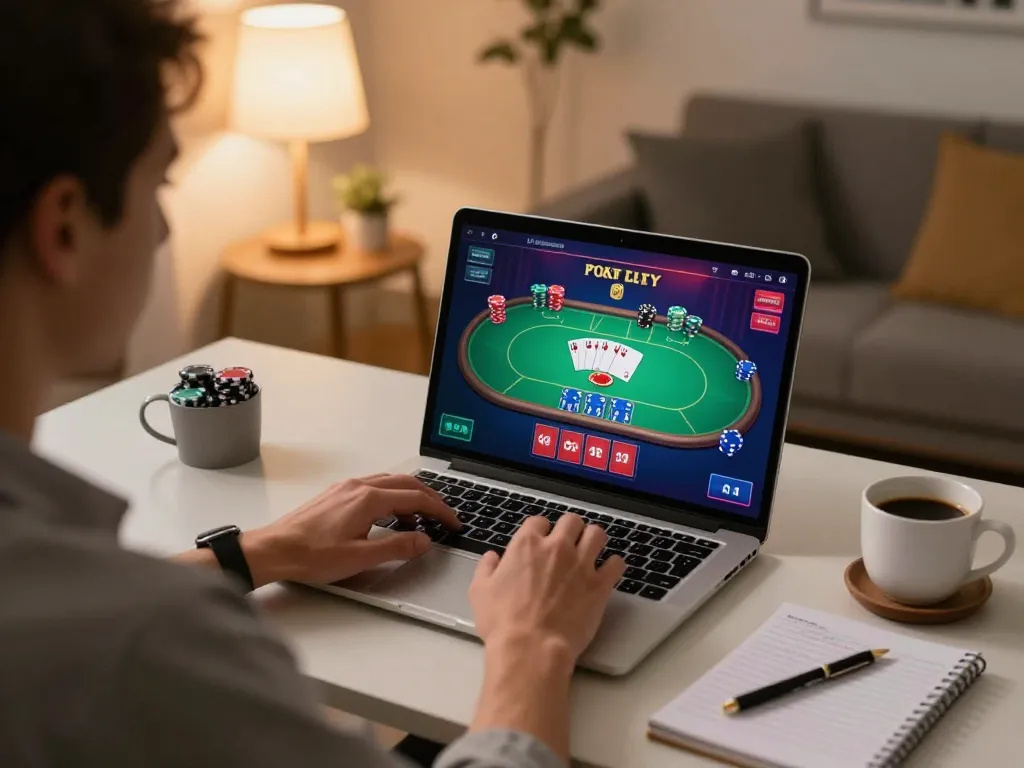 Experience F8bet me online casino gaming with strategic gameplay in a cozy home office