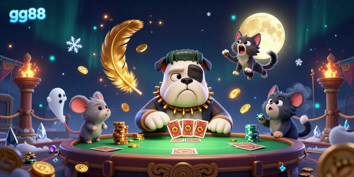 Experience thrilling gaming at gg88 with a lively illustration featuring characters engaged in casino action.