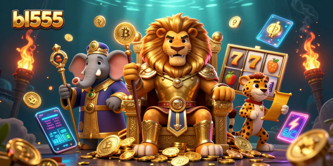 Engage in thrilling casino action with bl555's lion king, jackpot slots, and cryptocurrency elements.