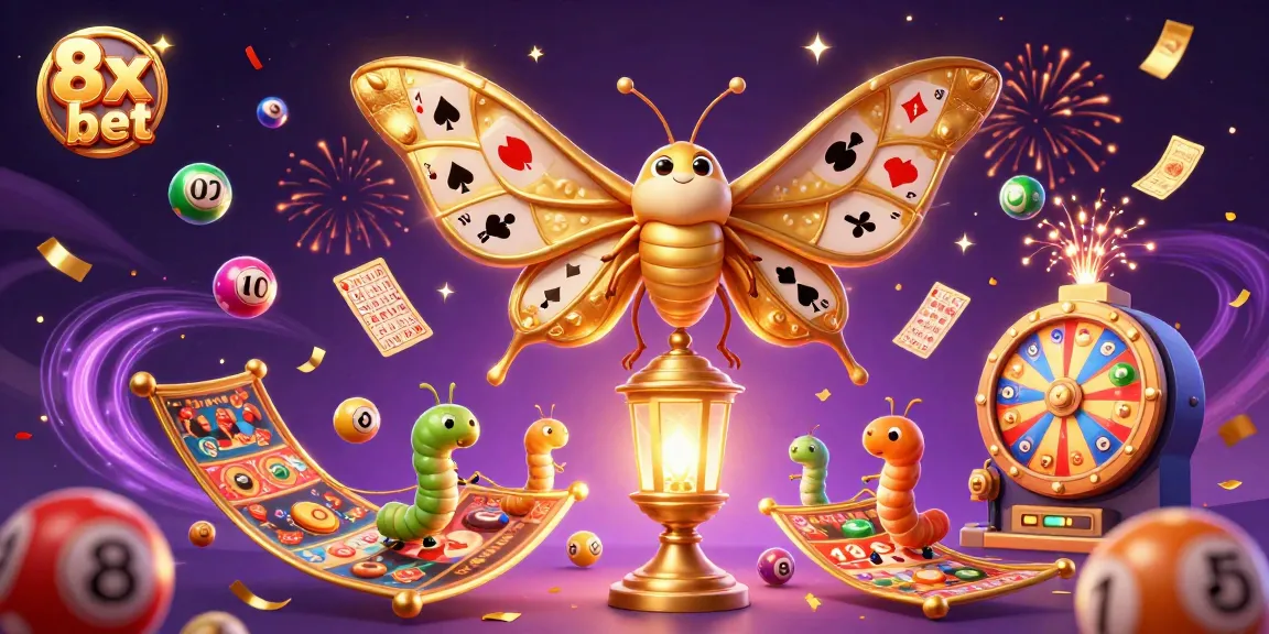 Experience the excitement of 8x bet, featuring vibrant lottery elements and magical casino scenes.