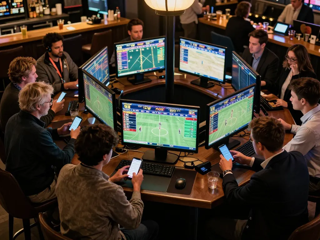 Experience the thrill of sports betting at F168 with engaged players analyzing live odds.