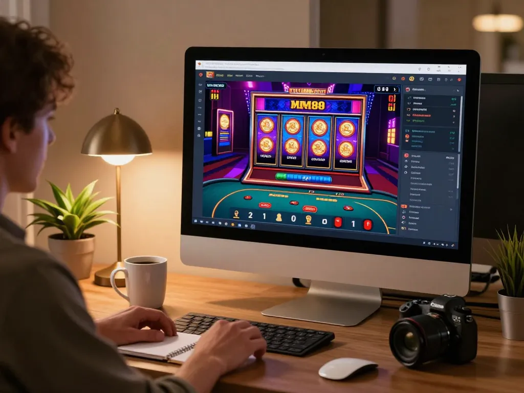 Engaging online gambling experience with MM88 on multiple screens highlighting strategic gameplay.