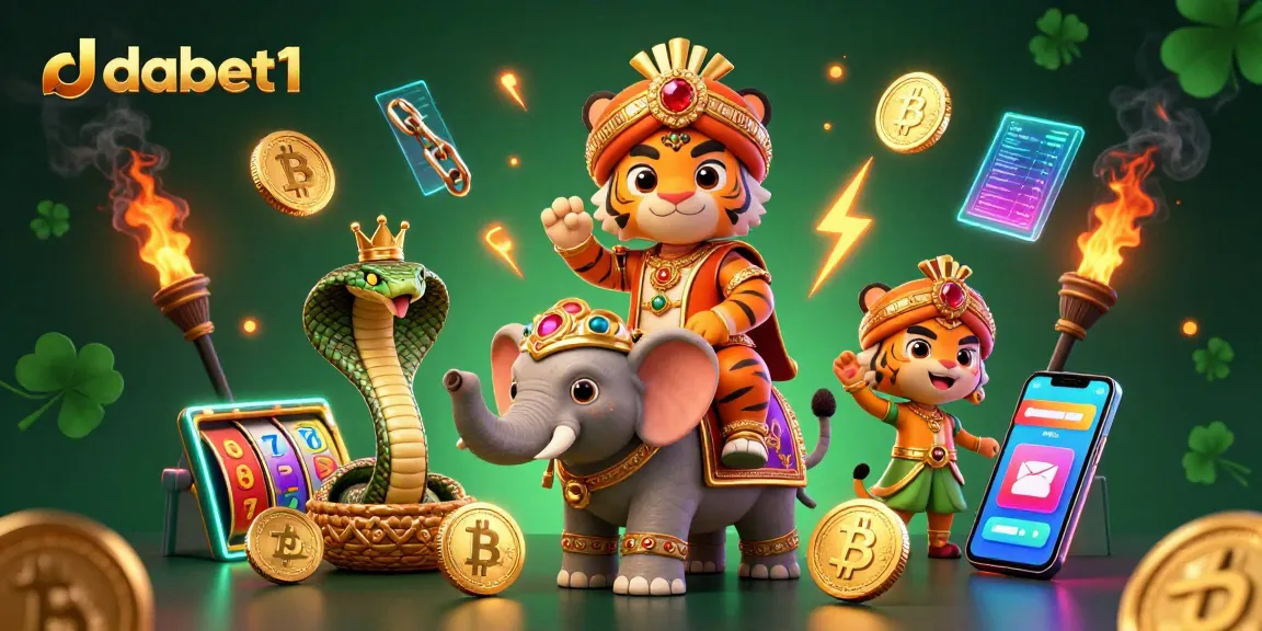 dabet1 players explore colorful slot reels in an immersive 3D casino scene
