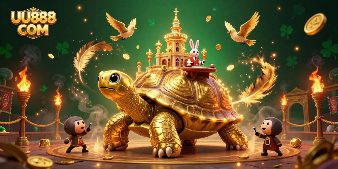 Experience the thrill of gambling with UU888 COM in a vibrant 3D casino scene.