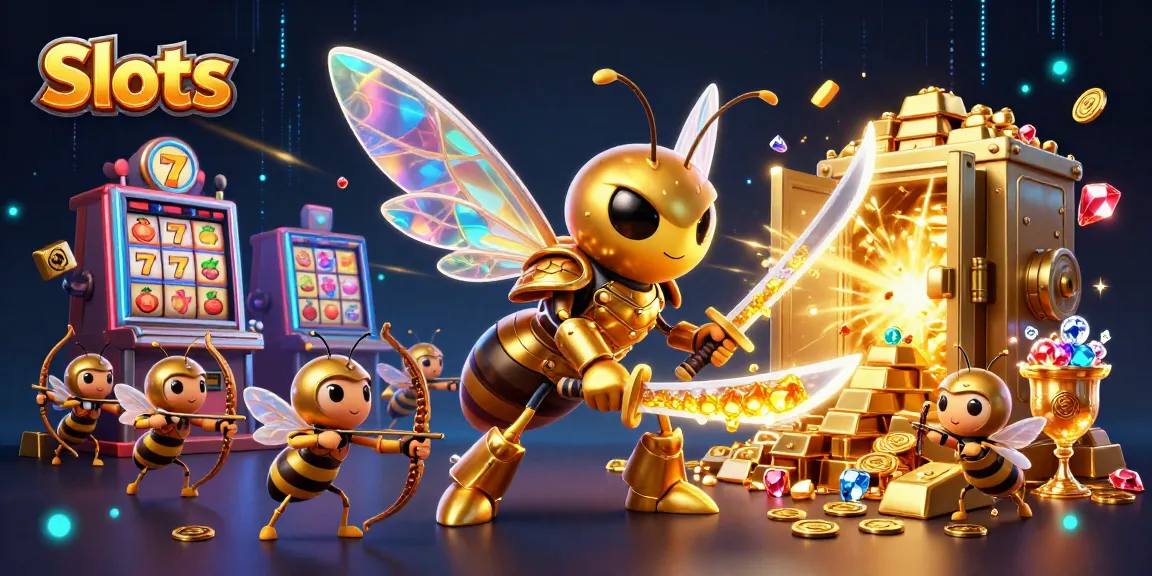 Spin thrilling Slots with vibrant characters and dazzling treasures in this dynamic casino scene.
