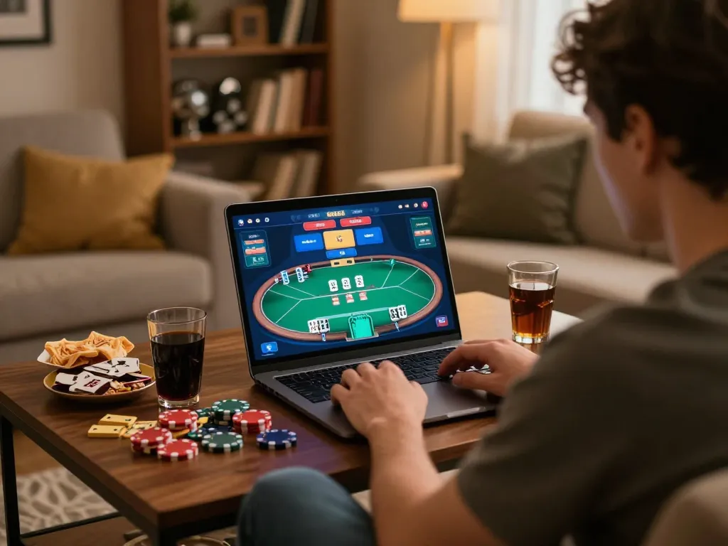 Engaged player enjoying poker game on 789club platform, showcasing user-friendly interface