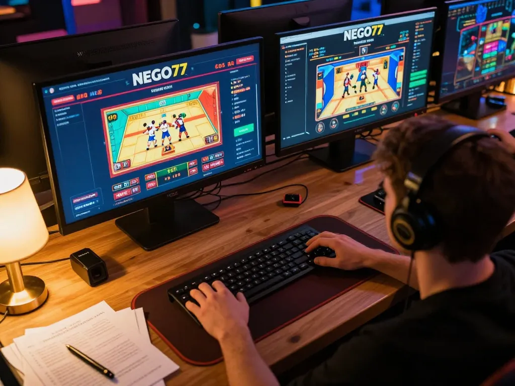 Engaged player using NEGO77 for an immersive online gaming experience.