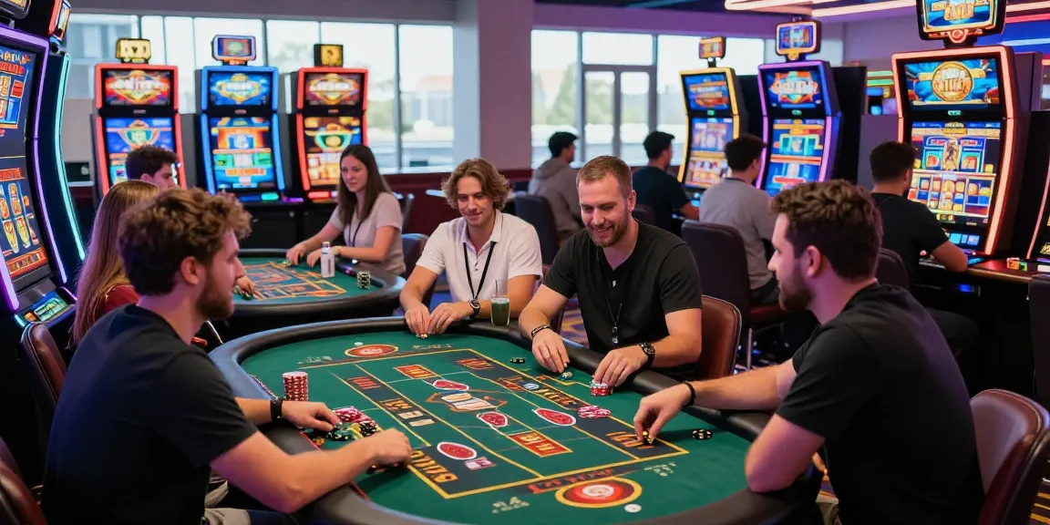 Excited players at a credit card casino engaging in live gaming and entertainment