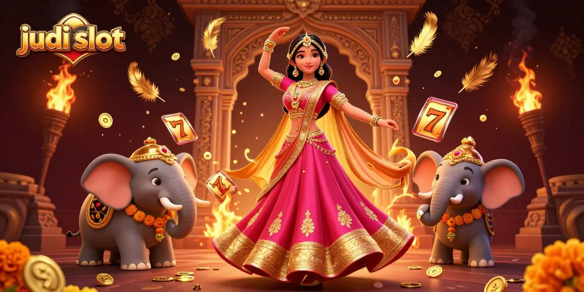 Experience judi slot excitement with vibrant characters, golden coins, and dynamic gaming elements.