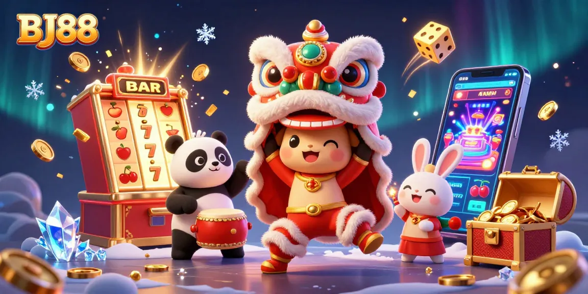 Engage in vibrant action and excitement at BJ88 with animated characters and dynamic gambling elements.