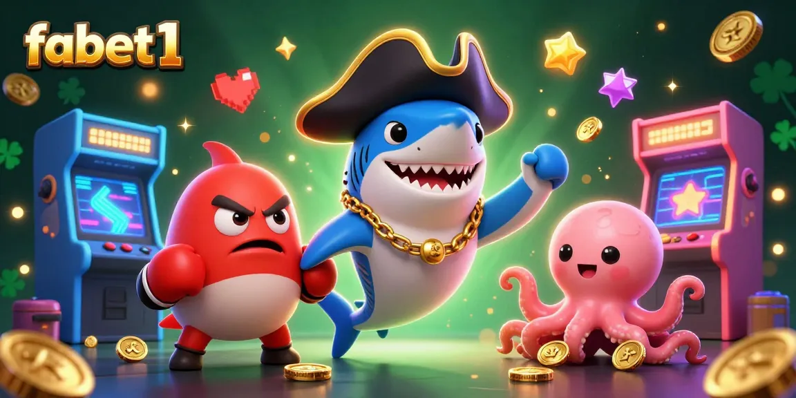 Engage with fabet1 in this vibrant 3D casino illustration featuring lively gaming characters