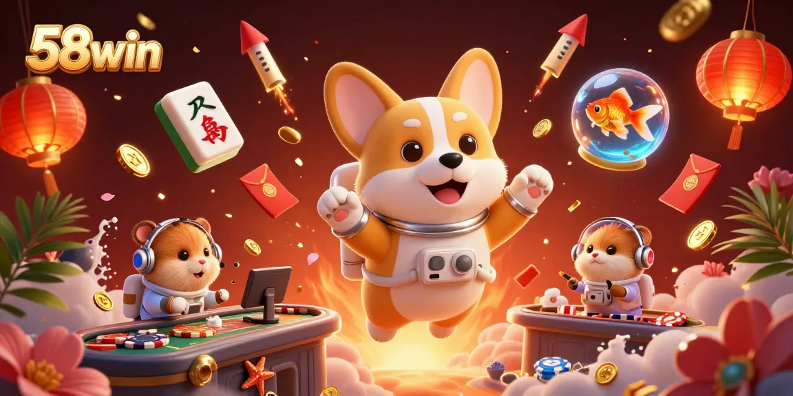Experience thrilling gaming adventures at 58win with vibrant casino-themed characters and elements.