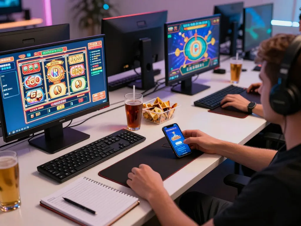 Person playing on the 888New online casino app in a modern home gaming setup.