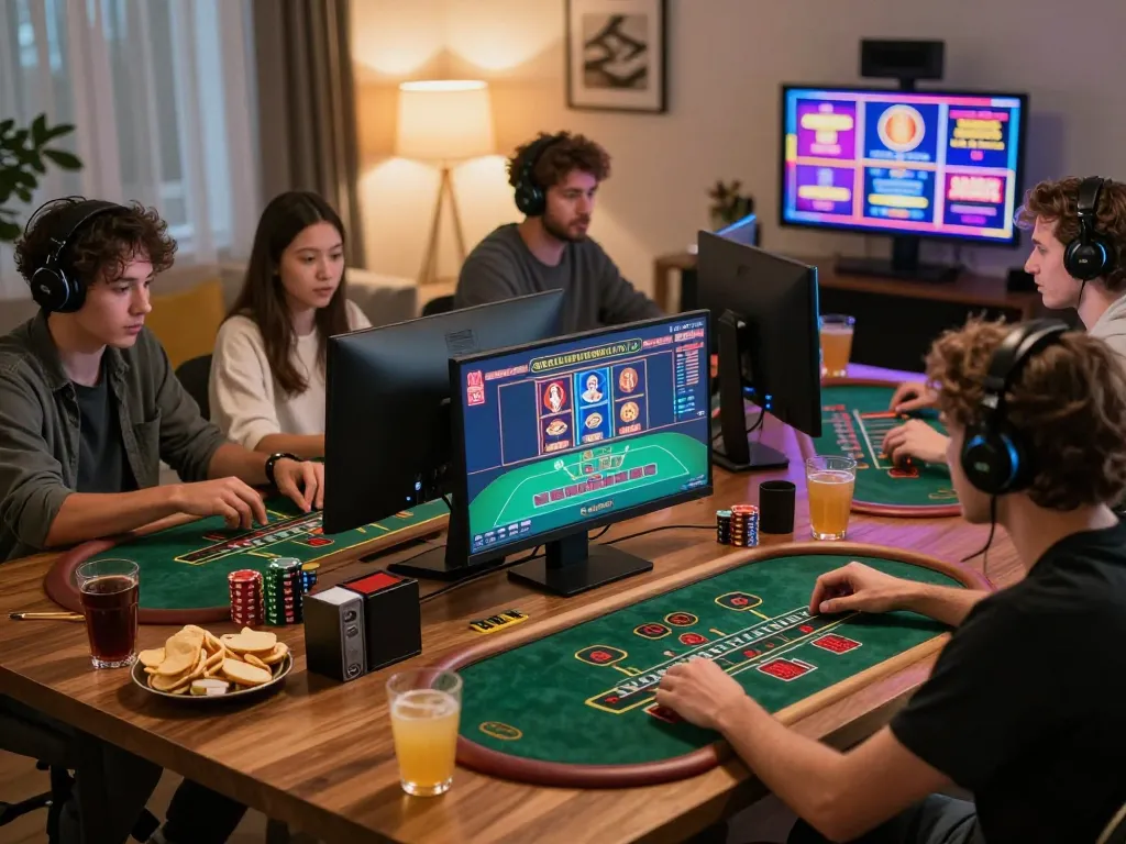 Engaging online gaming session at bet88 showcasing vibrant casino games and personalized home setup.
