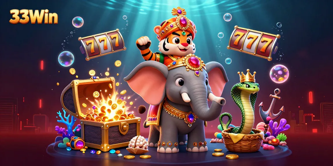 Engage in thrilling play with 33Win's vivid slot machine adventure featuring rich treasures.