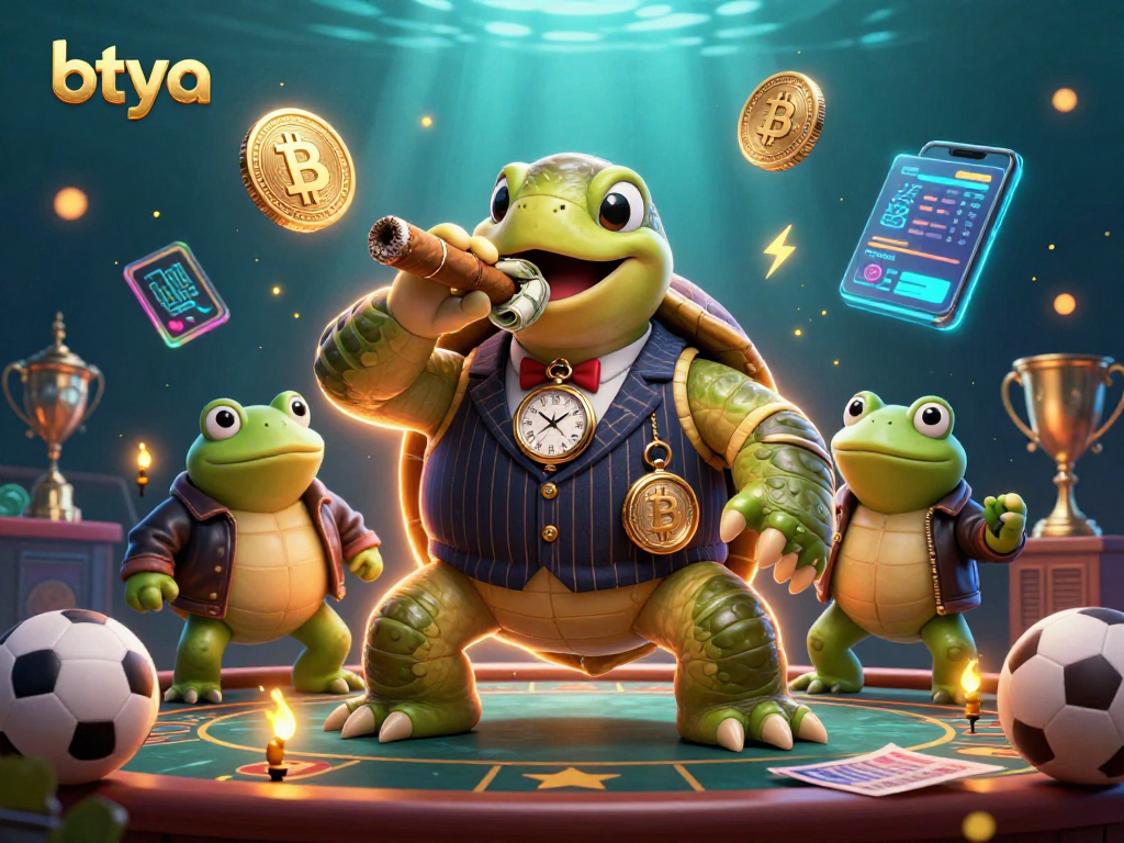 Engage with betya's sports betting scene, featuring a casino-themed turtle in a vibrant illustration.
