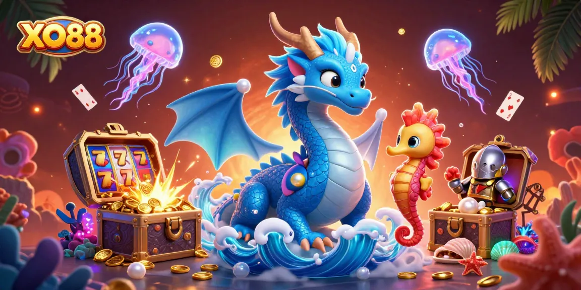 Experience the excitement of XO88 with this captivating 3D casino-themed illustration.