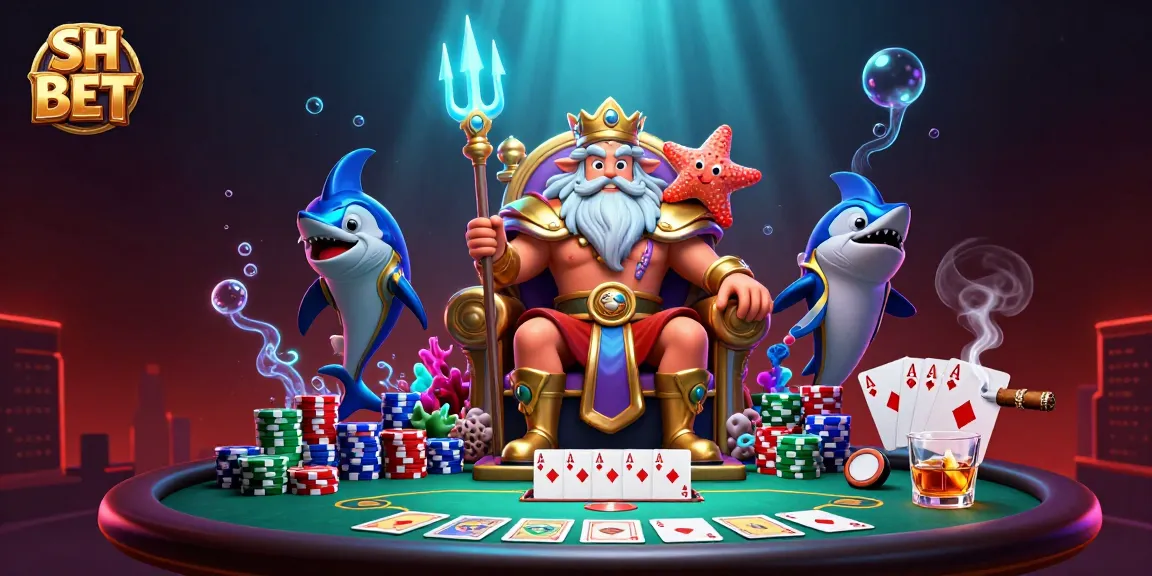 Experience the thrill of SH BET with a vibrant 3D casino scene full of poker action.
