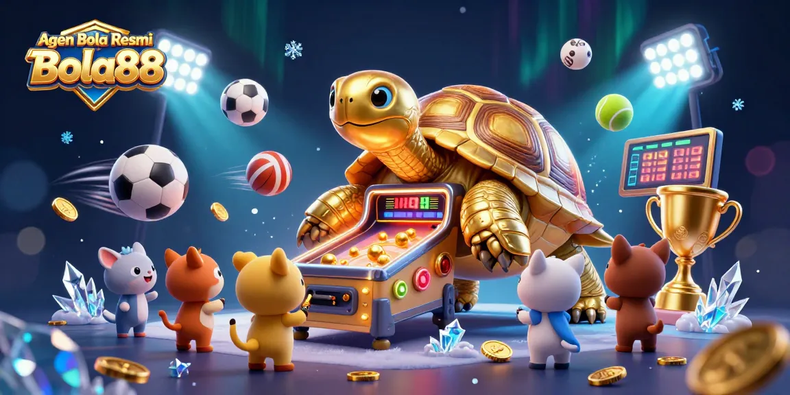 Agen Bola Resmi Bola88 showcases thrilling sports betting action with energetic elements and vibrant details.