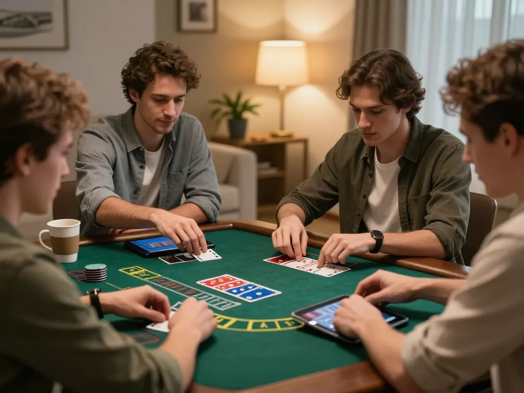 Player focusing on blackjack strategy with vipwin app during online gaming session