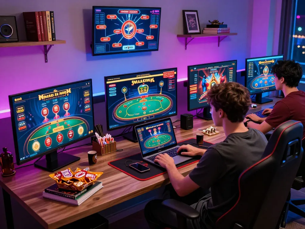 cloud-africa player engaged in online poker strategy at home gaming setup
