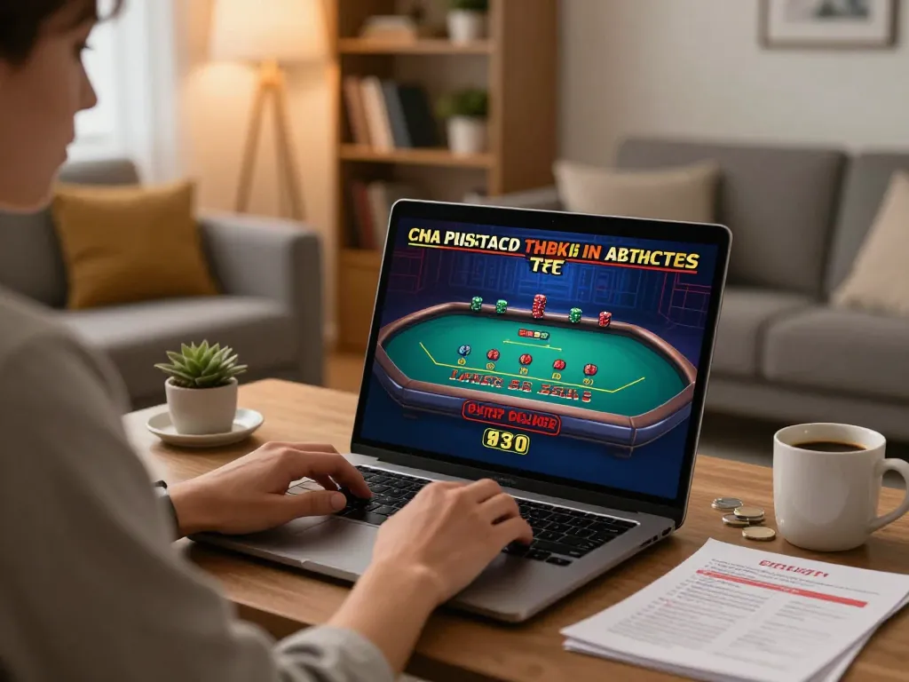 Enjoying online casino gameplay on a laptop with lc88's live dealer blackjack games in a cozy setting