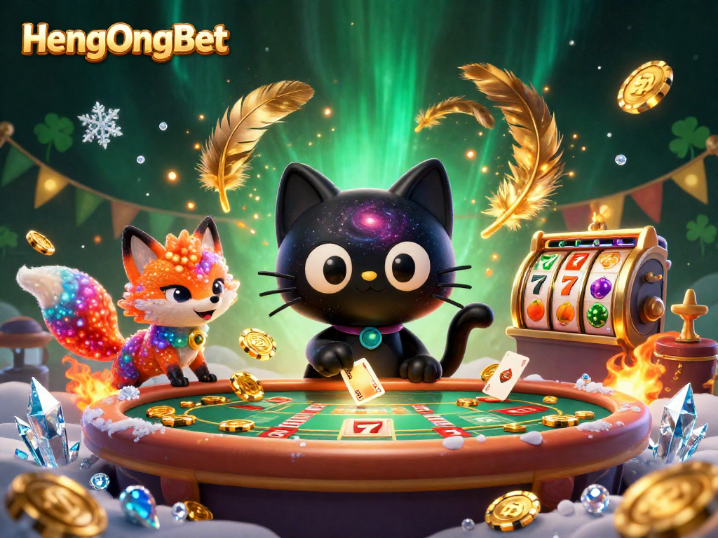 Experience HengOngBet at a vibrant cosmic casino with dynamic gaming elements.