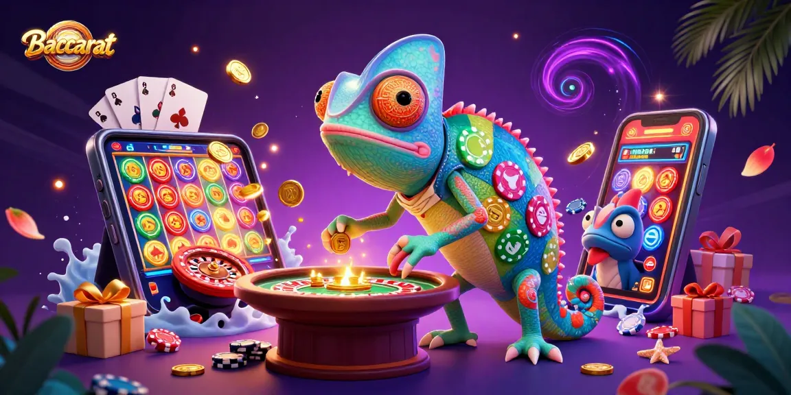 Baccarat game scene featuring dynamic characters and vibrant casino elements.