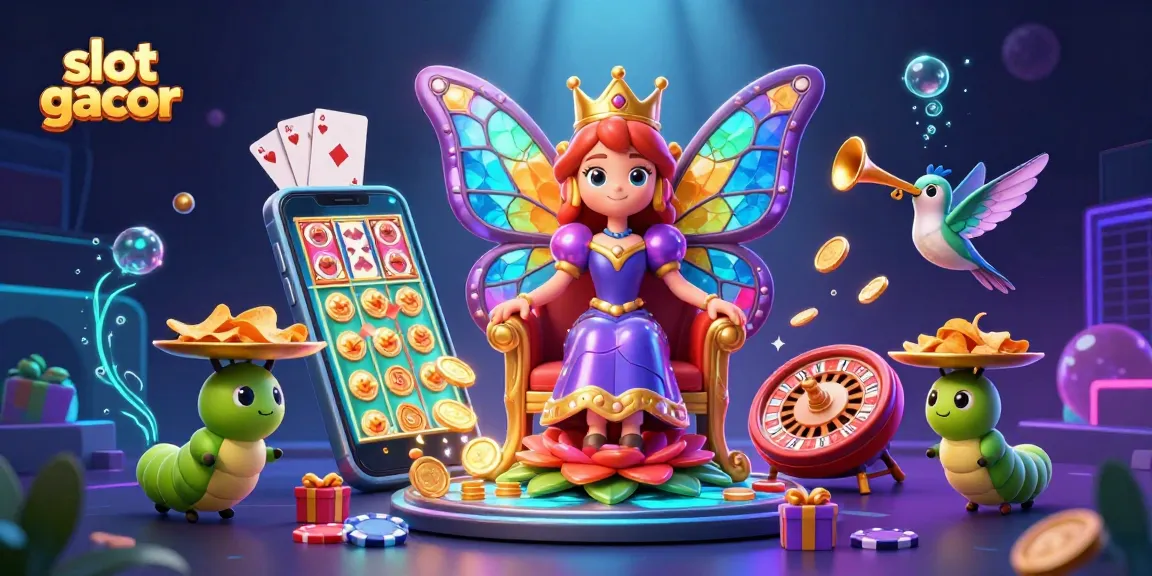 Permainan slot gacor dengan ratu kupu-kupu dan elemen kasino 3D yang interaktif.