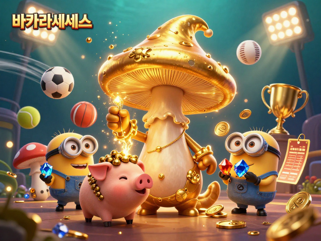 바카라사이트에서 황금으로 변하는 마법을 부리는 거대한 버섯 마법사와 보물 탐색을 돕는 트러플 돼지