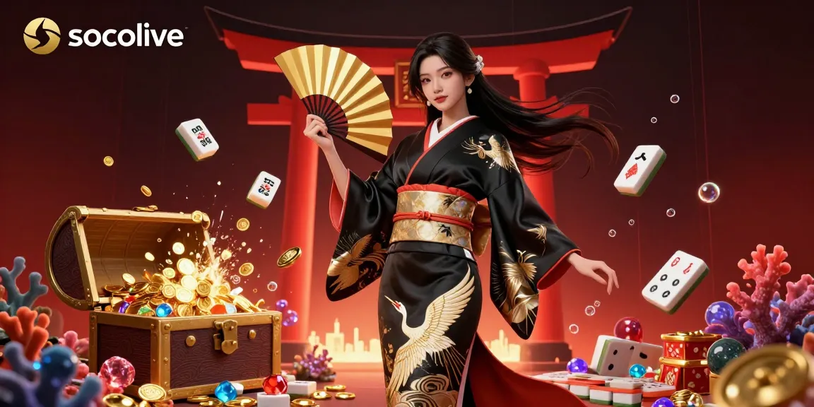 Socolive showcases live football with stunning clarity, featuring a vibrant Asian woman in a stylized gambling-themed illustration.
