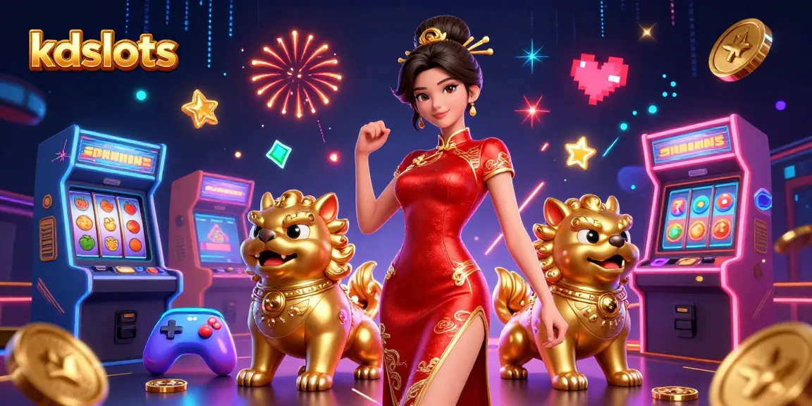 Join the excitement at kdslots with vibrant slots and cheerful guardians in a festive 3D scene.