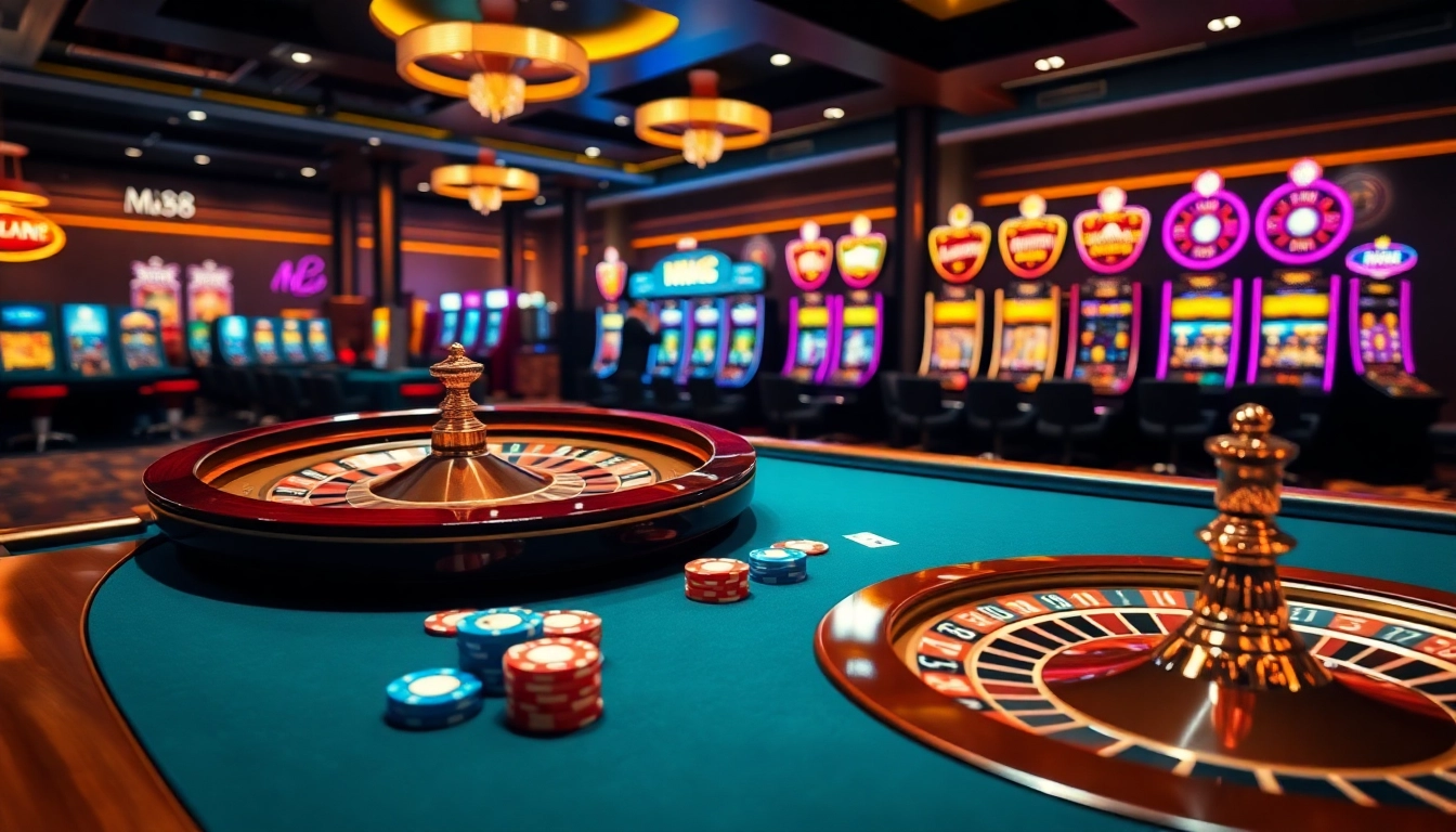 Engage in thrilling gaming at trang chủ mm88, featuring luxurious casino visuals with vibrant gaming action.