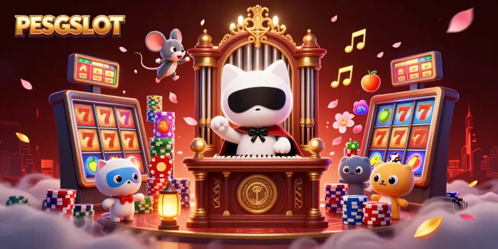 Rasakan keasyikan di PESGSLOT dengan slot reels penuh jackpot dan kucing misterius menghantui panggung kasino.
