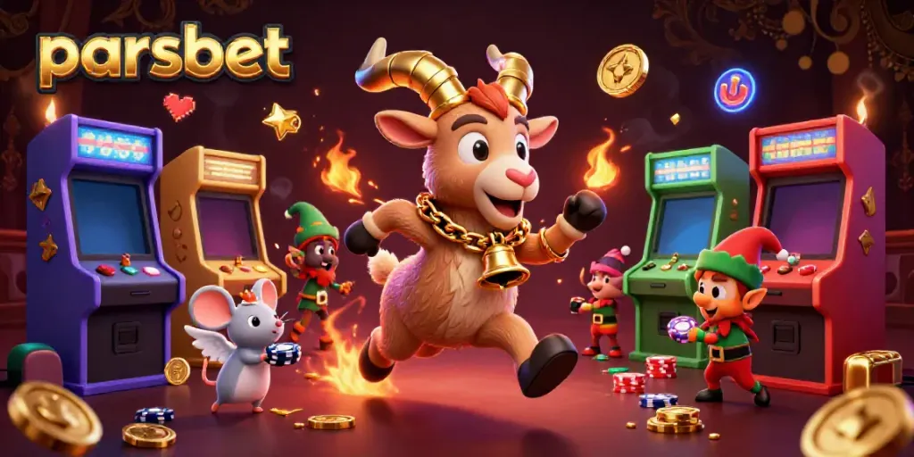 Parsbet ile kazanç sağlamak için eğlenceli ve enerjik bir casino ortamında Krampus, melek fare ve şımarık elfler bir arada.