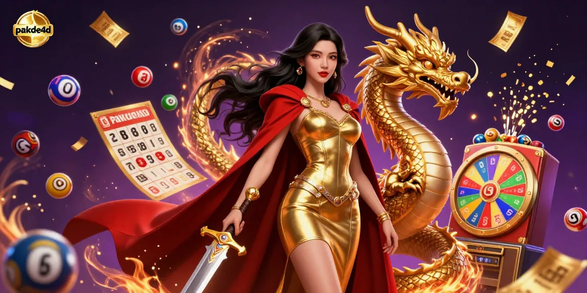 Bet on pakde4d's colorful lottery excitement with dynamic prize elements and a warrior queen.