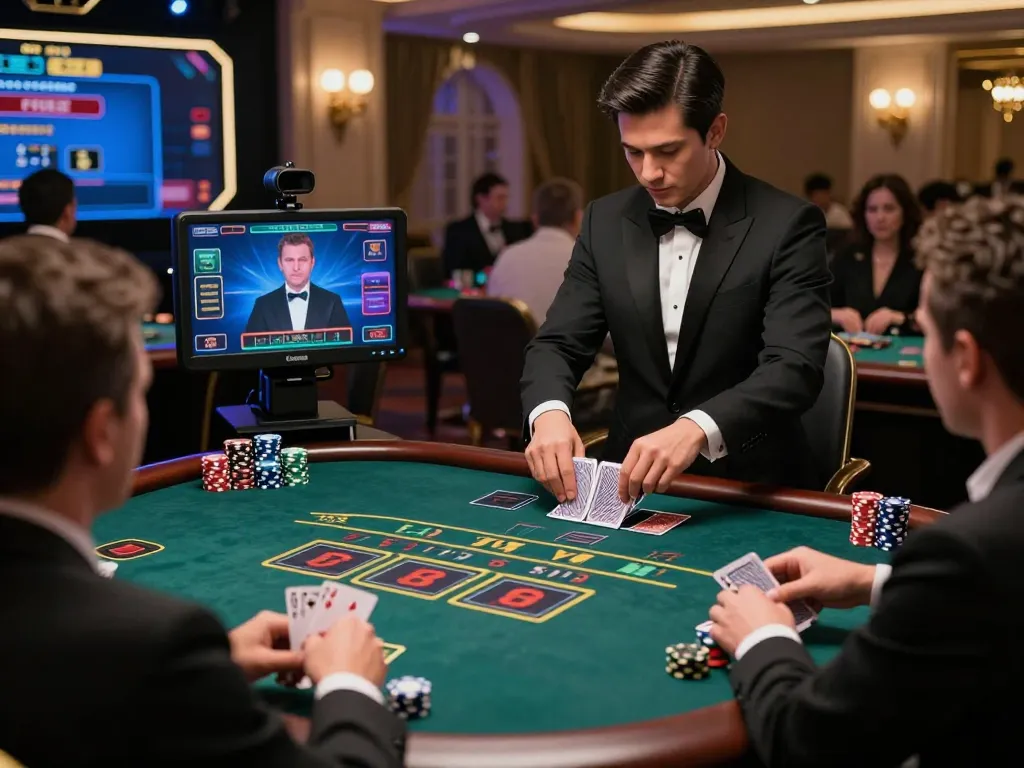 Players interact in a thrilling Sunwin live dealer blackjack game online, emphasizing strategic gameplay.