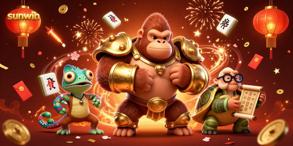 Experience thrilling gameplay with sunwin in this vibrant casino scene featuring dynamic characters and festive elements.