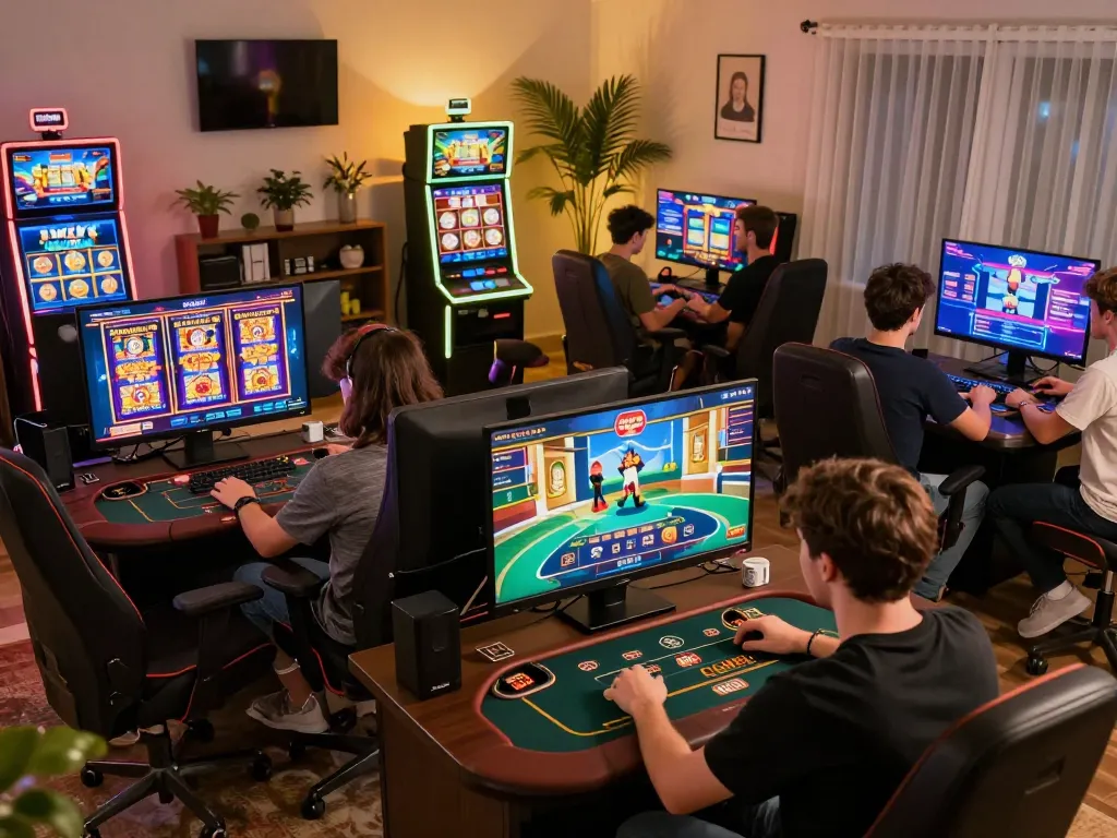 Players enjoying diverse games at iwin club online, showcasing a vibrant and interactive gambling experience.