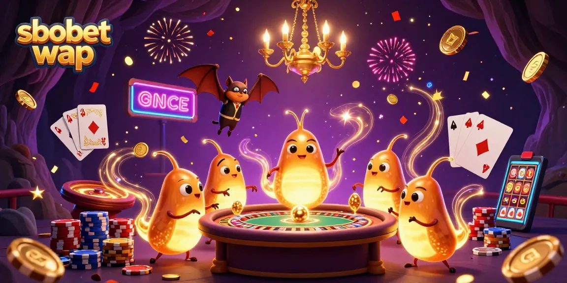Experience thrilling betting moments with sbobet wap as glowworms light up a vibrant casino scene.