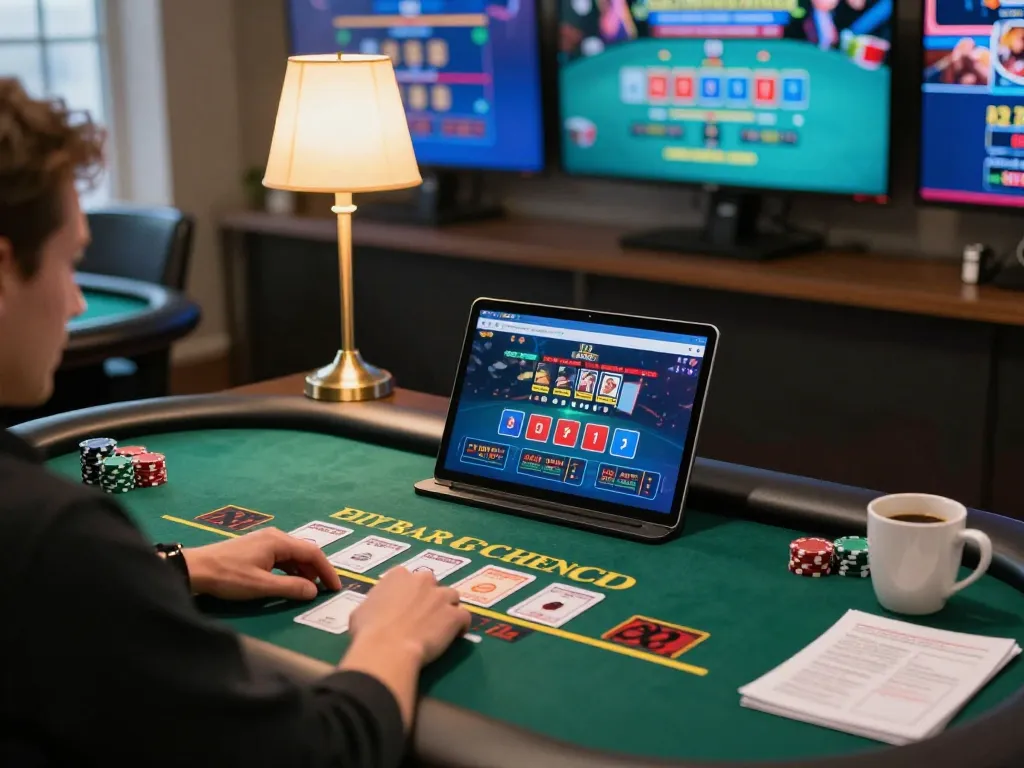 IDCASH88 player enjoying live dealer blackjack at home with vibrant casino interface