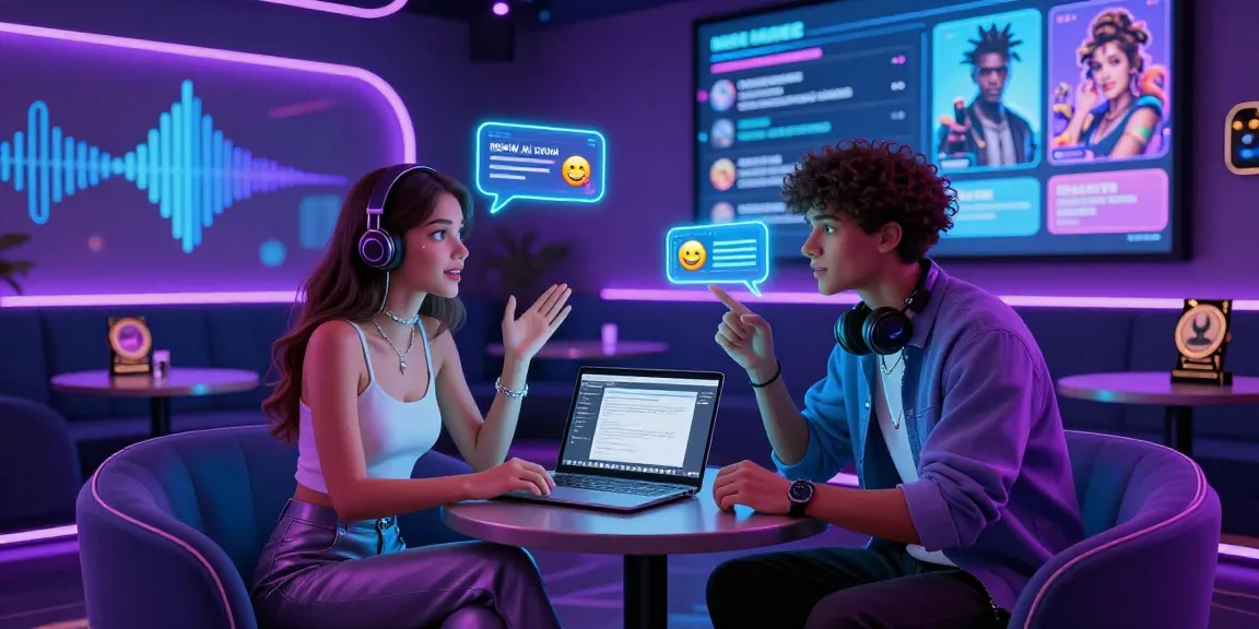 Engaging NSFW AI chat scene with avatars in a chic lounge, showcasing innovative interaction.