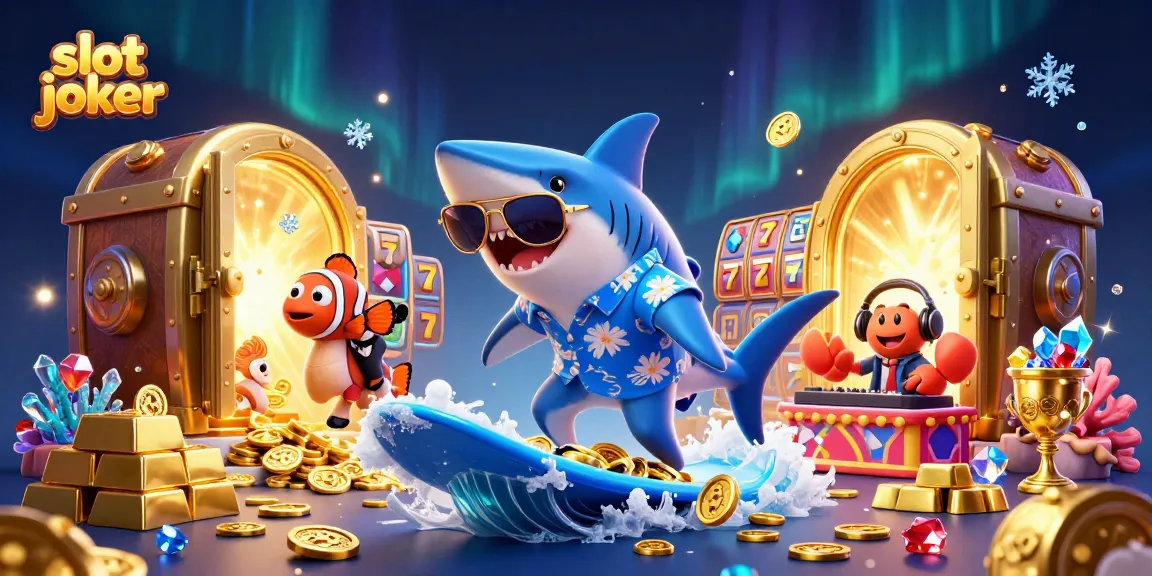 Spin to win big with slot joker in a vibrant casino illustration featuring playful sea creatures.