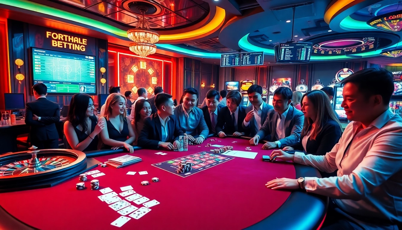 Engaging sports betting scene illustrating tỷ lệ bóng đá nhà cái and captivating gamblers.