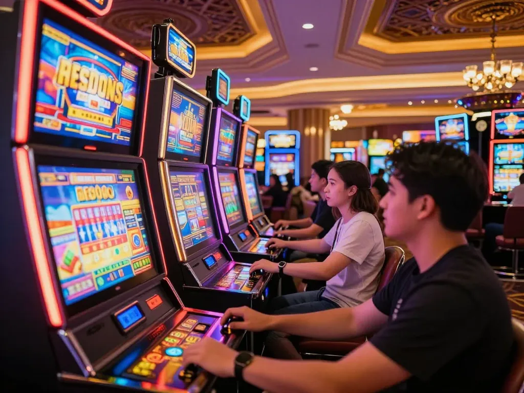 Experience high-energy gaming at tonysitaliancuisine with engaging slot machines lighting up the casino atmosphere.
